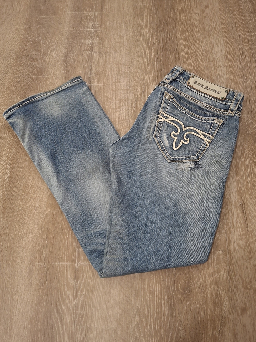 Rock Revival Women's Heidi Bootcut Jeans 30 Medium Wash Distressed *847*